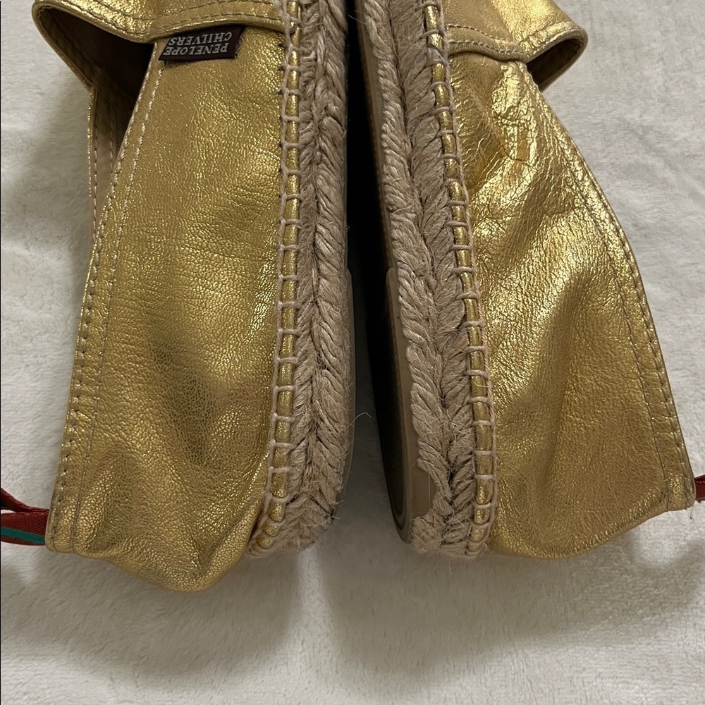 Penelope Chilvers Gold Espadrille Slip-Ons - Picture 14 of 15
